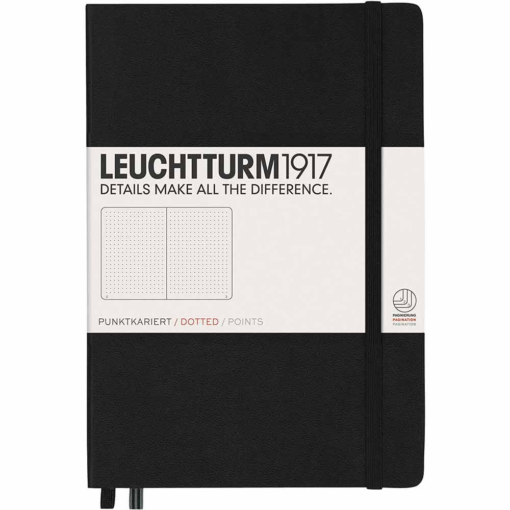 Leuchtturm 1917 Notebook Medium A5 Hardcover 251 Pages Dotted Black