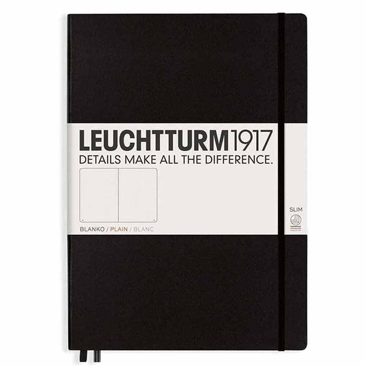 Leuchtturm 1917 Notebook Master Slim A4 Hardcover 123 Pages Plain Black