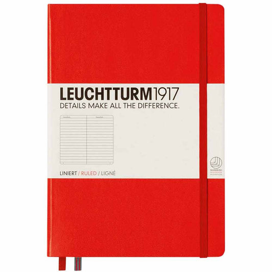 Leuchtturm 1917 Notebook Medium A5 Hardcover 251 Pages Ruled Red