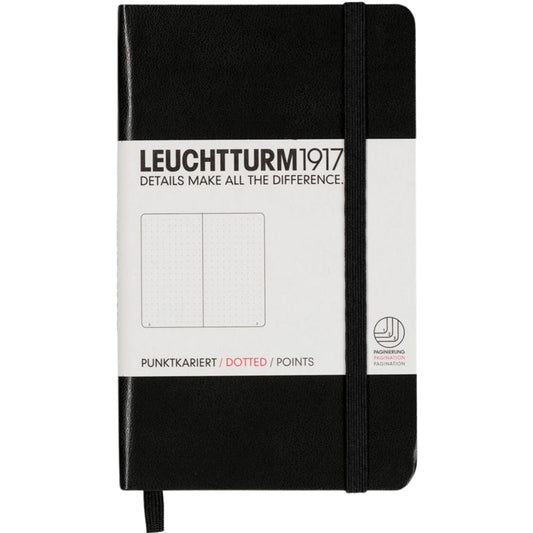Leuchtturm 1917 Notebook Pocket A6 Hardcover 187 Pages Dotted Black