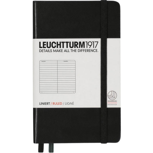Leuchtturm 1917 Notebook Pocket A6 Hardcover 187 Pages Ruled Black