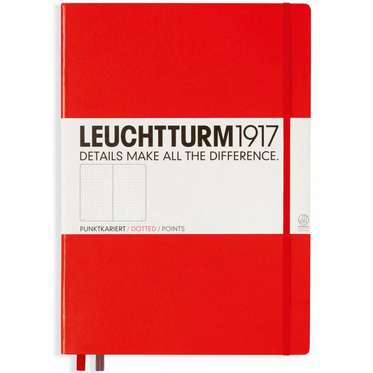 Leuchtturm 1917 Notebook Master Classic A4+ Hardcover 235 Pages Dotted Red;MWQHE8