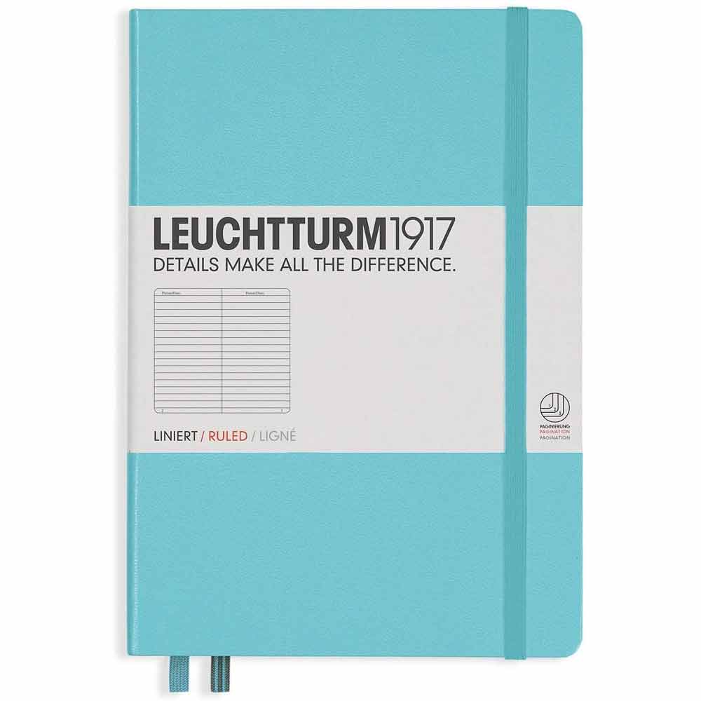 Leuchtturm 1917 Notebook Medium A5 Hardcover 251 Pages Ruled Turquoise