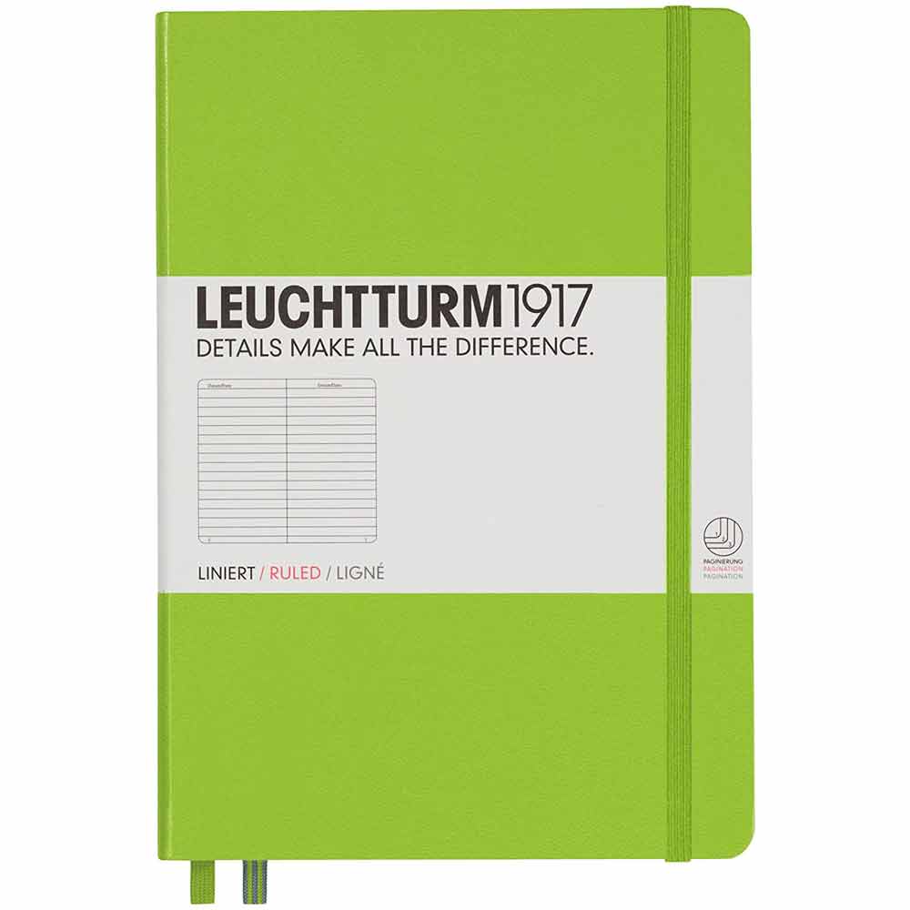 Leuchtturm 1917 Notebook Medium A5 Hardcover 251 Pages Ruled Lime