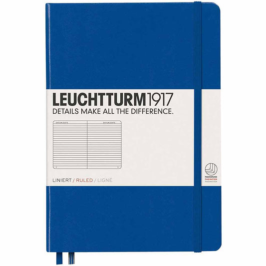 Leuchtturm 1917 Notebook Medium A5 Hardcover 251 Pages Ruled Royal Blue