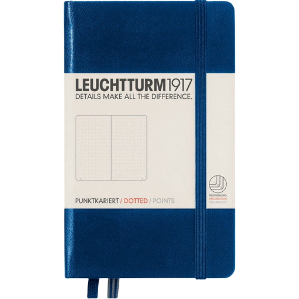 Leuchtturm 1917 Notebook Pocket A6 Hardcover 187 Pages Dotted Navy