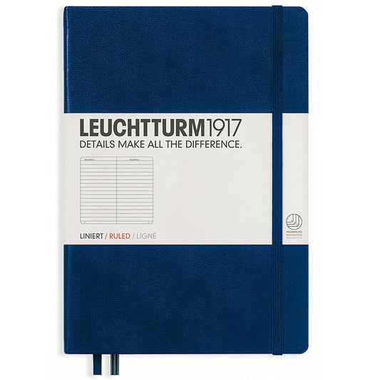 Leuchtturm 1917 Notebook Medium A5 Hardcover 251 Pages Ruled Navy
