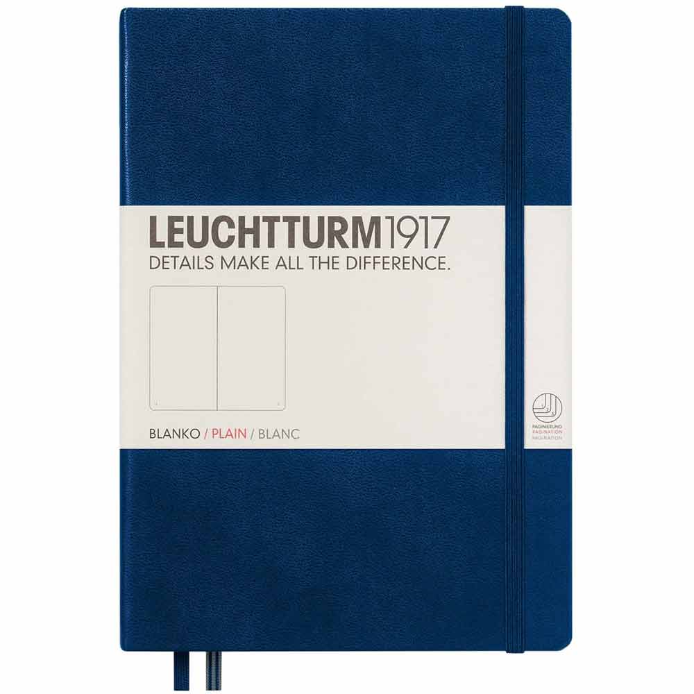 Leuchtturm 1917 Notebook Medium A5 Hardcover 251 Pages Plain Navy
