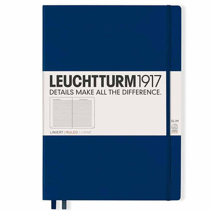 Leuchtturm 1917 Notebook Master Slim A4 Hardcover 123 Pages Ruled Navy