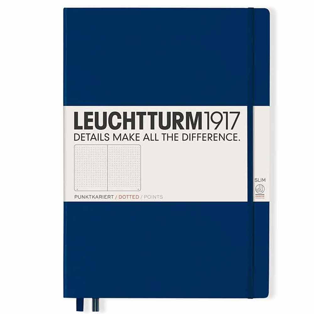 Leuchtturm 1917 Notebook Master Slim A4 Hardcover 123 Pages Dotted Navy