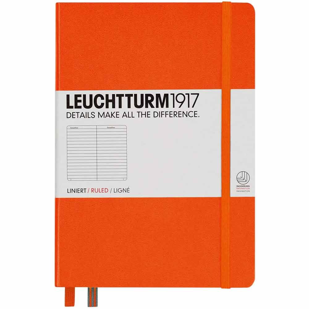 Leuchtturm 1917 Notebook Medium A5 Hardcover 251 Pages Ruled Orange