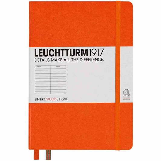 Leuchtturm 1917 Notebook Medium A5 Hardcover 251 Pages Ruled Orange