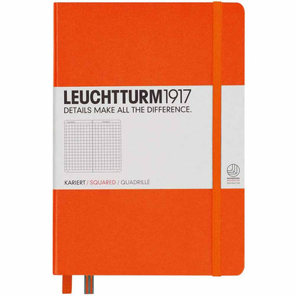 Leuchtturm 1917 Notebook Medium A5 Hardcover 251 Pages Squared Orange