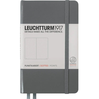 Leuchtturm 1917 Notebook Pocket A6 Hardcover 187 Pages Dotted Anthracite