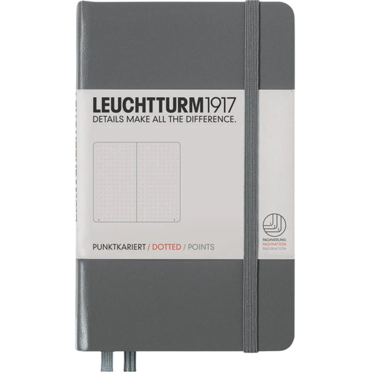 Leuchtturm 1917 Notebook Pocket A6 Hardcover 187 Pages Dotted Anthracite