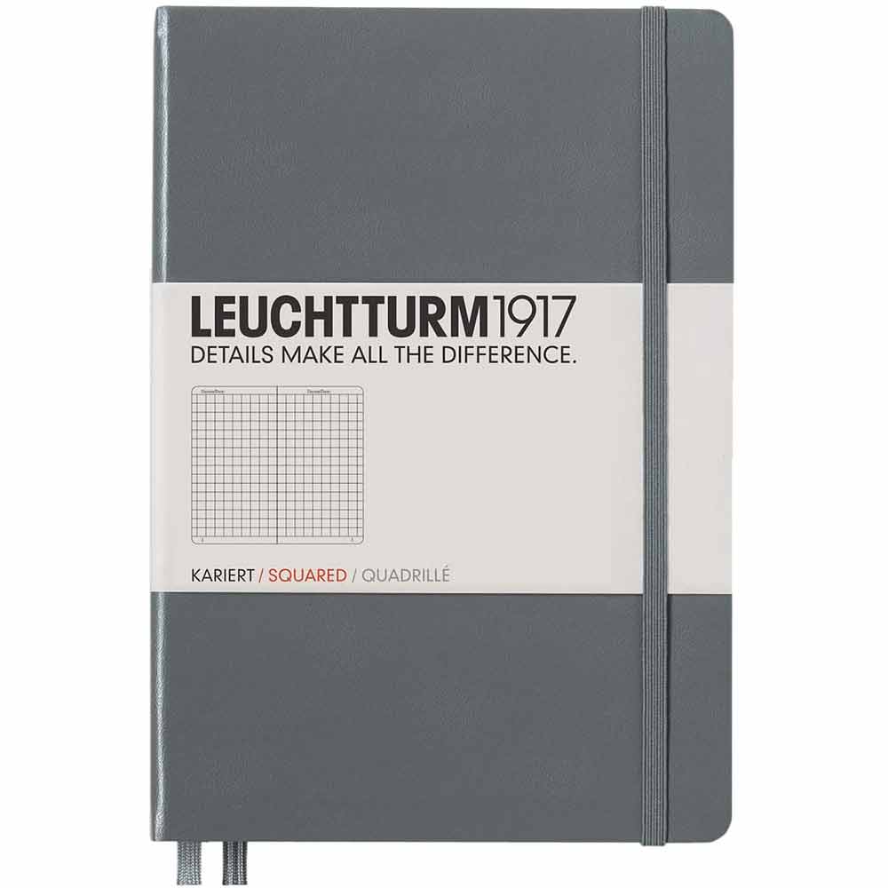Leuchtturm 1917 Notebook Medium A5 Hardcover 251 Pages Squared Anthracite