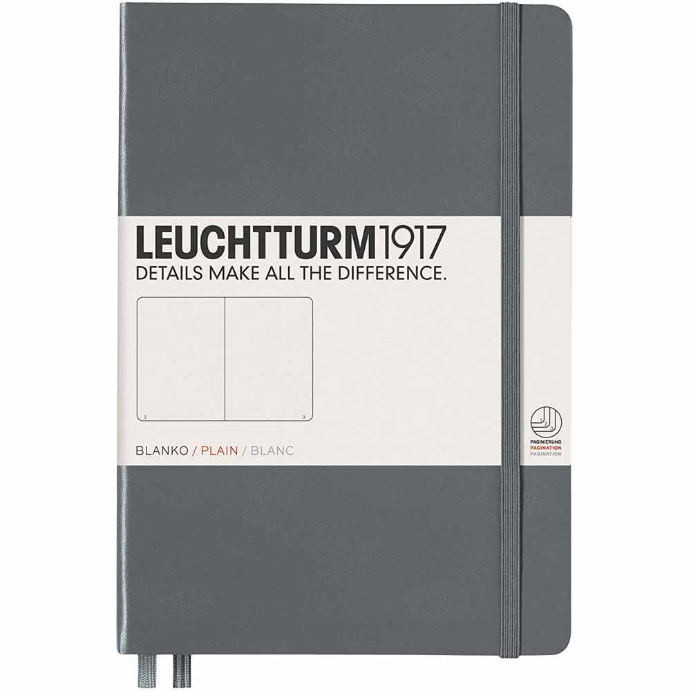 Leuchtturm 1917 Notebook Medium A5 Hardcover 251 Pages Plain Anthracite