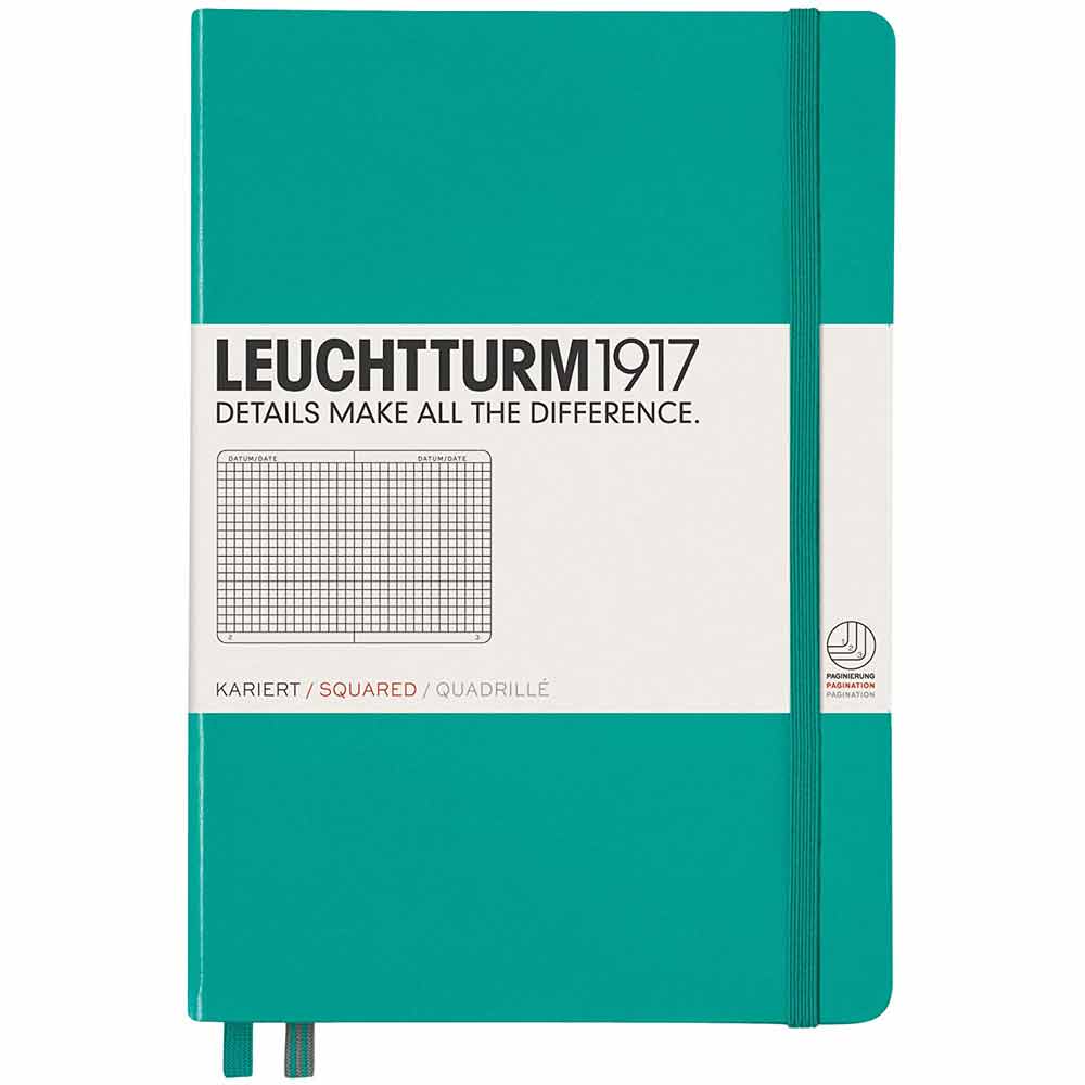Leuchtturm 1917 Notebook Medium A5 Hardcover 251 Pages Squared Emerald