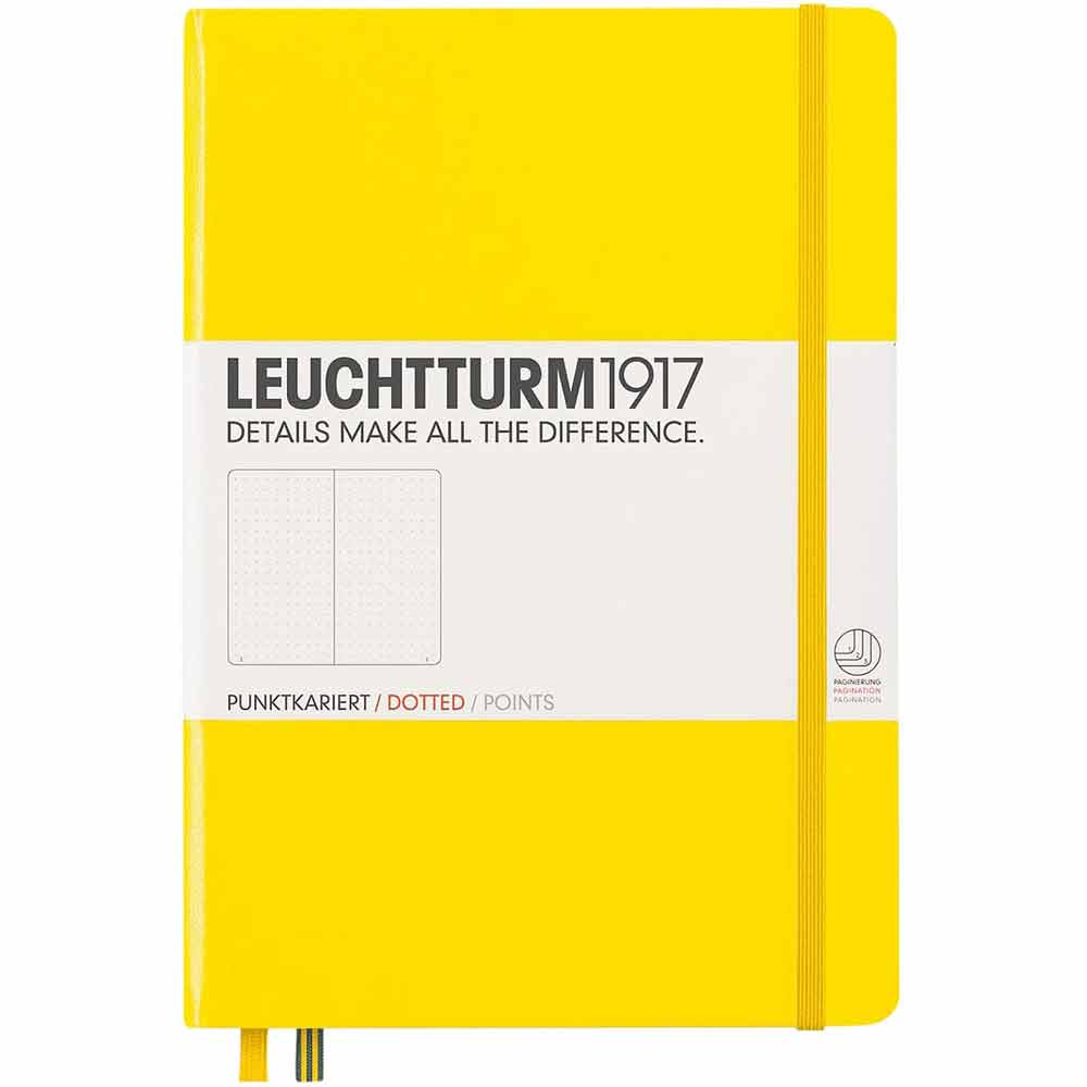 Leuchtturm 1917 Notebook Medium A5 Hardcover 251 Pages Dotted Lemon
