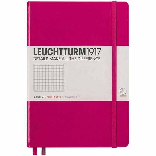 Leuchtturm 1917 Notebook Medium A5 Hardcover 251 Pages Squared Berry