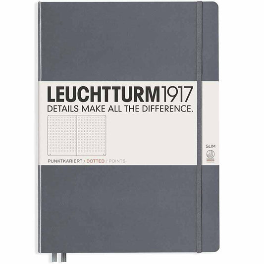 Leuchtturm 1917 Notebook Master Slim A4 Hardcover 123 Pages Dotted Anthracite