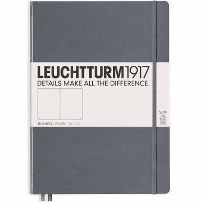 Leuchtturm 1917 Notebook Master Slim A4 Hardcover 123 Pages Plain Anthracite
