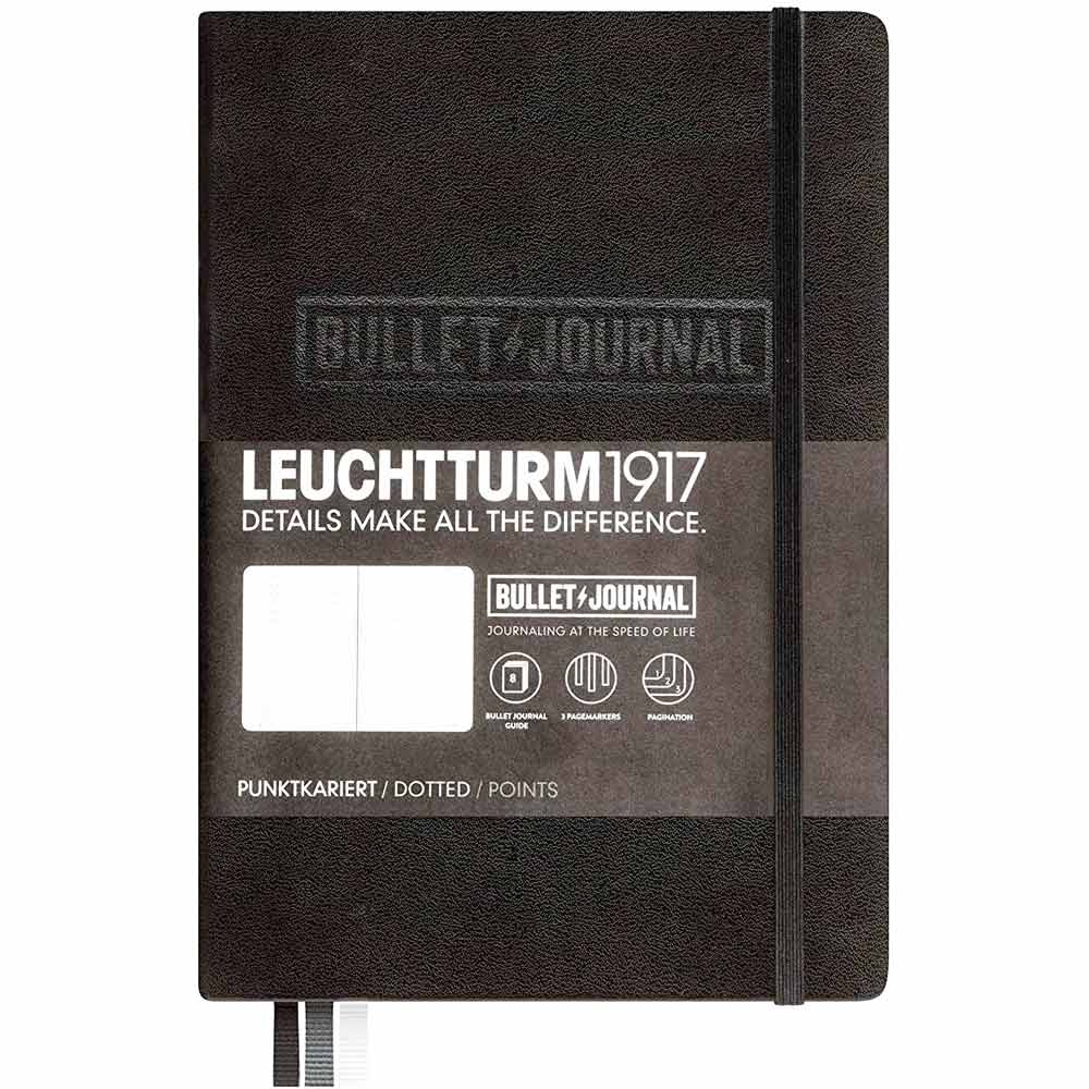 Leuchtturm 1917 Bullet Journal Medium A5 Hardcover 240 Pages Dotted Black