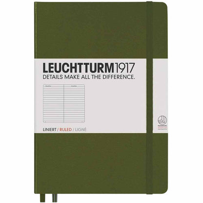 Leuchtturm 1917 Notebook Medium A5 Hardcover 251 Pages Ruled Army