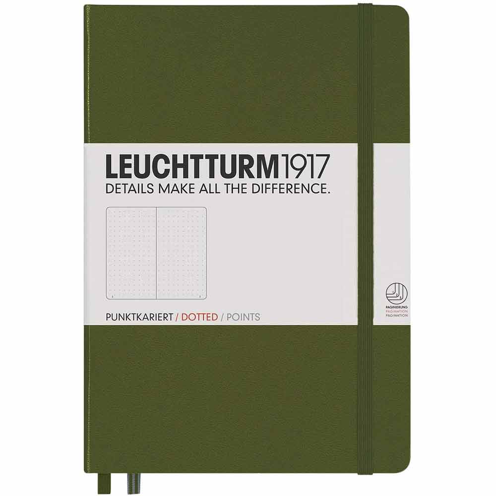 Leuchtturm 1917 Notebook Medium A5 Hardcover 251 Pages Dotted Army