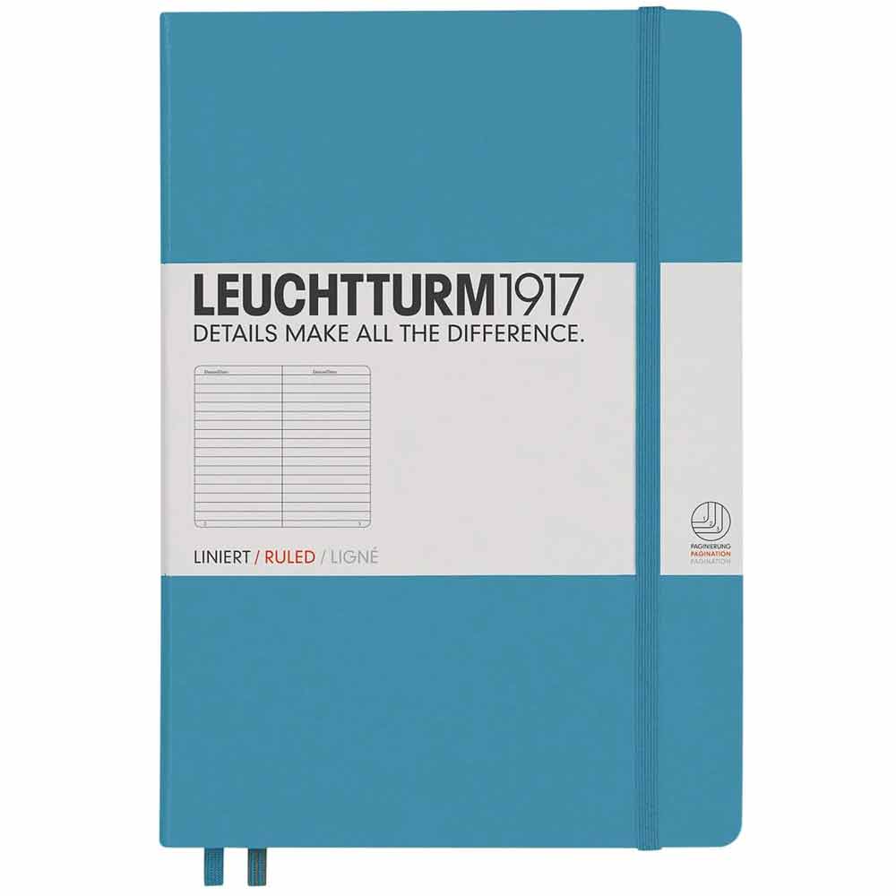 Leuchtturm 1917 Notebook Medium A5 Hardcover 251 Pages Ruled Nordic Blue