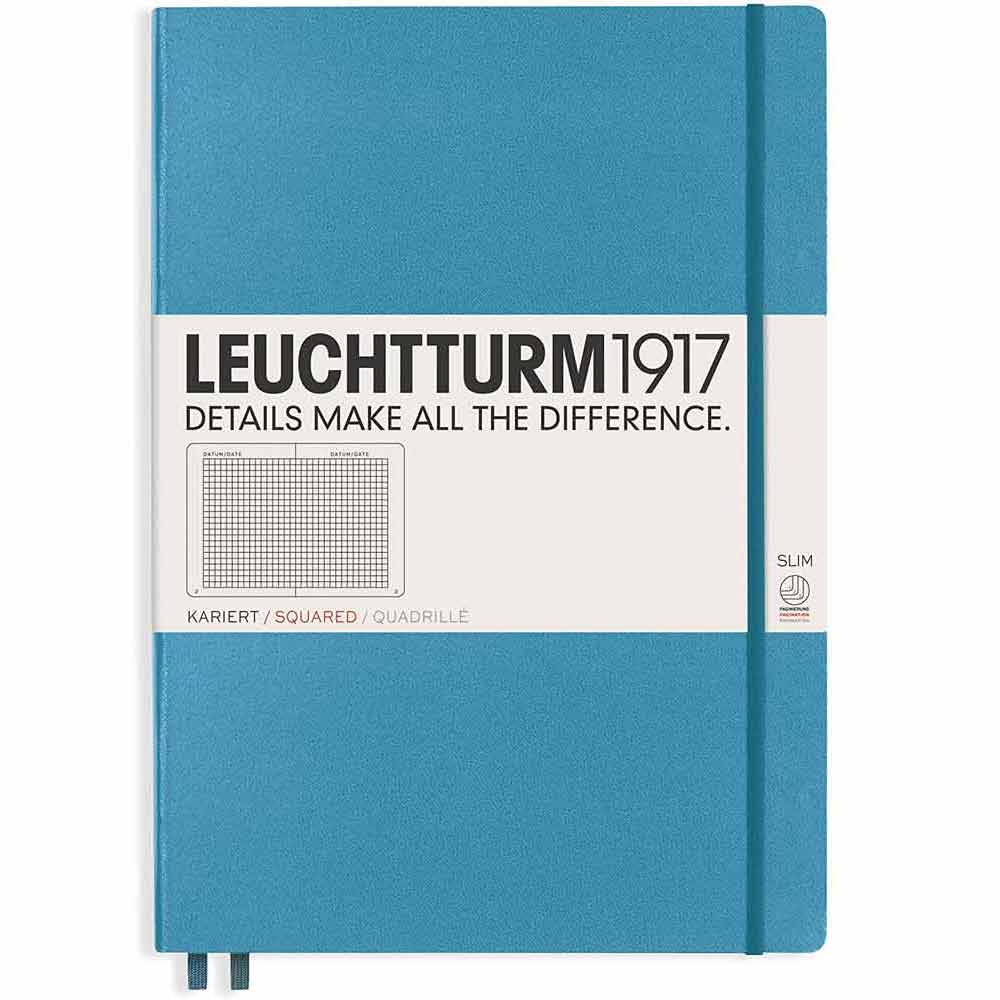 Leuchtturm 1917 Notebook Master Slim A4 Hardcover 123 Pages Squared Nordic Blue