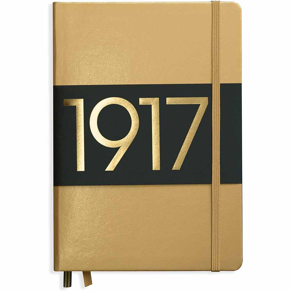 Leuchtturm 1917 Metallic Edition Notebook Medium A5 Hardcover 251 Pages Ruled Gold
