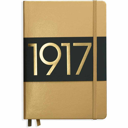Leuchtturm 1917 Metallic Edition Notebook Medium A5 Hardcover 251 Pages Ruled Gold