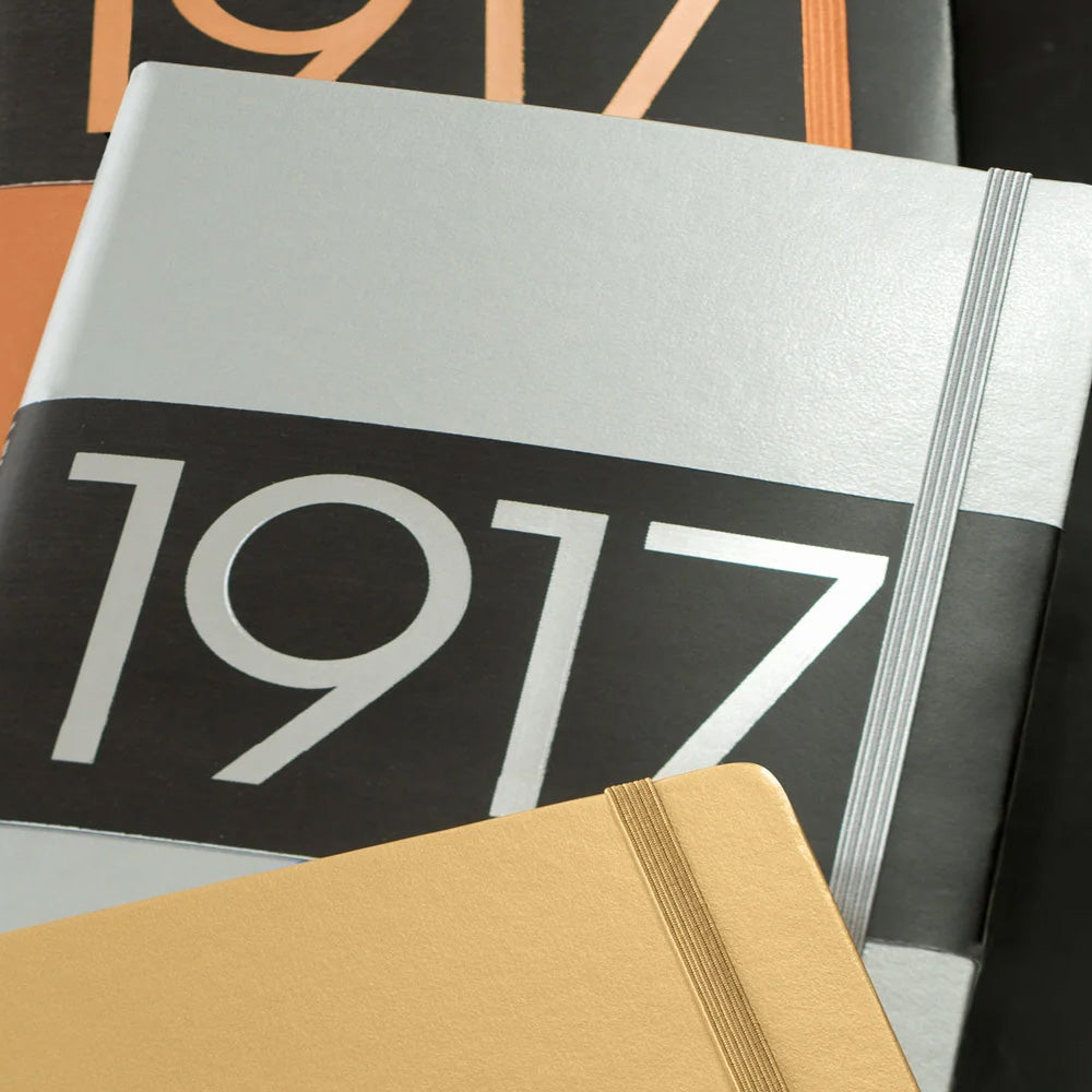 Leuchtturm 1917 Metallic Edition Notebook Medium A5 Hardcover 251 Pages Ruled Silver