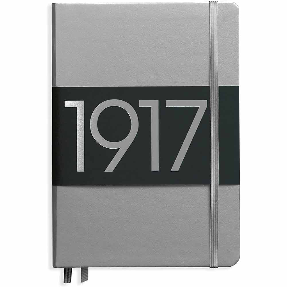 Leuchtturm 1917 Metallic Edition Notebook Medium A5 Hardcover 251 Pages Plain Silver