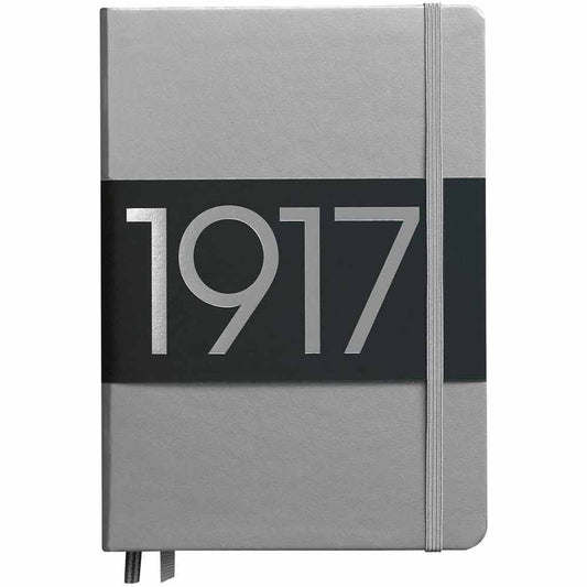 Leuchtturm 1917 Metallic Edition Notebook Medium A5 Hardcover 251 Pages Dotted Silver