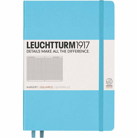 Leuchtturm 1917 Notebook Medium A5 Hardcover 251 Pages Squared Ice Blue