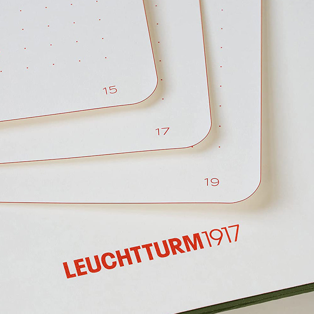 Leuchtturm 1917 Red Dots Edition Notebook Medium A5 Hardcover 251 Pages Dotted Army