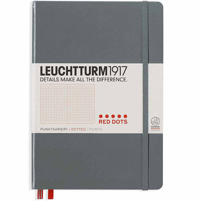 Leuchtturm 1917 Red Dots Edition Notebook Medium A5 Hardcover 251 Pages Dotted Anthracite