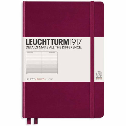 Leuchtturm 1917 Notebook Medium A5 Hardcover 251 Pages Ruled Port Red