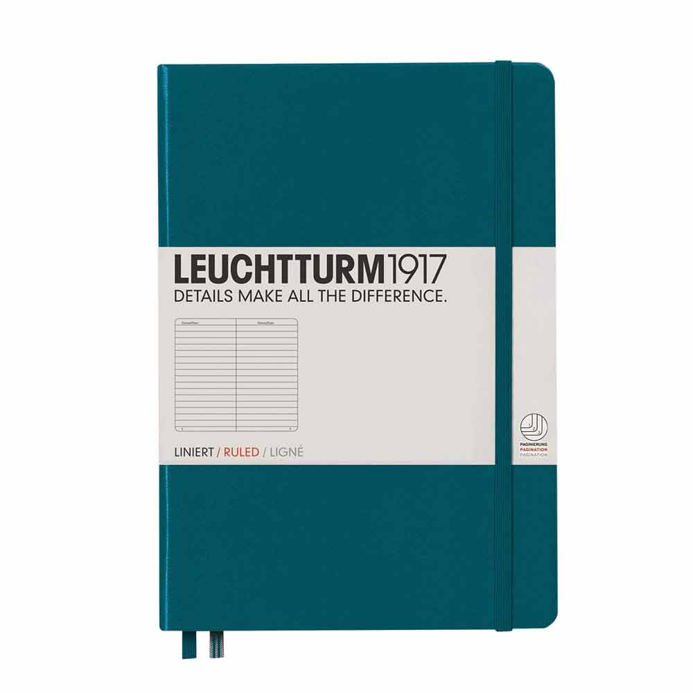 Leuchtturm 1917 Notebook Medium A5 Hardcover 251 Pages Ruled Pacific Green