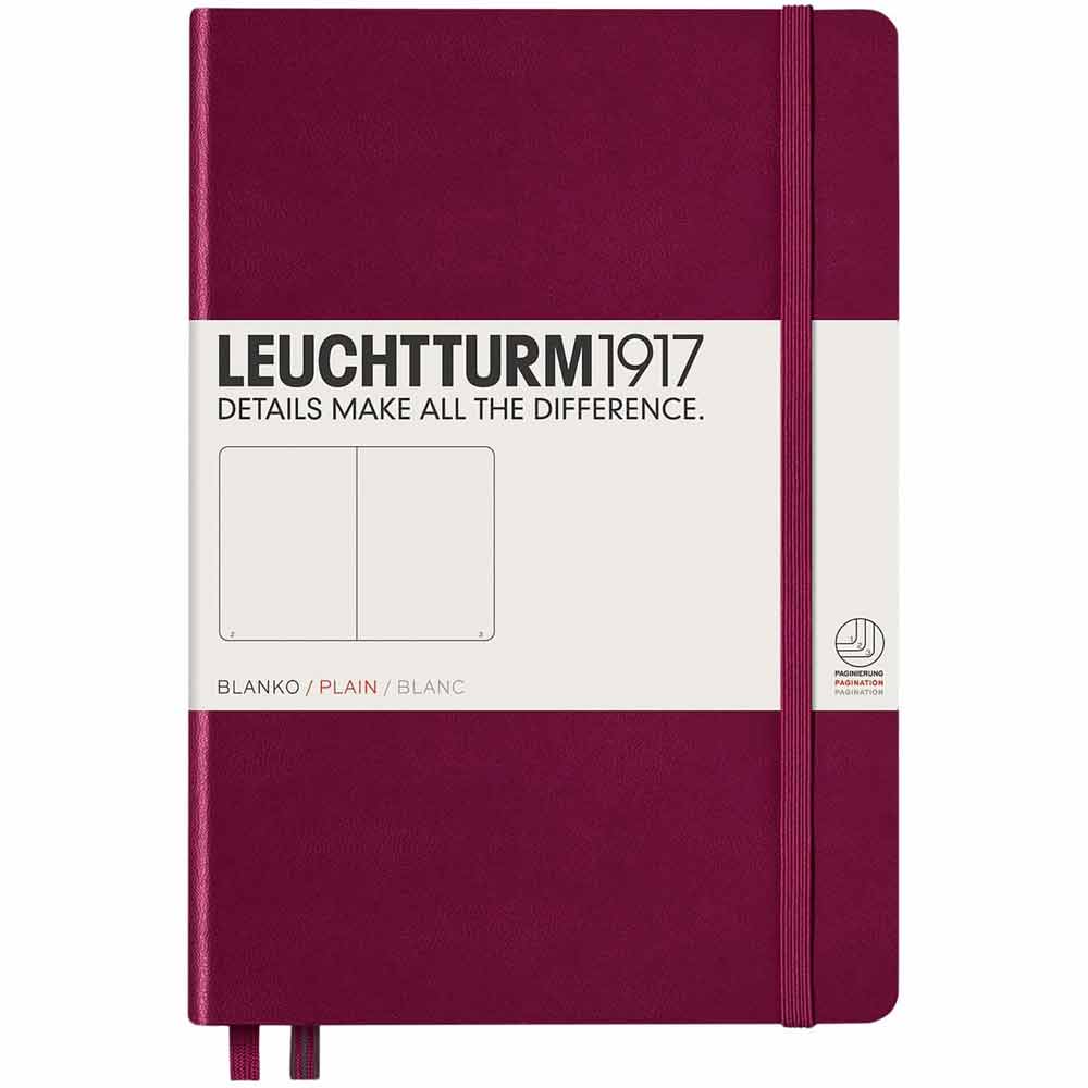 Leuchtturm 1917 Notebook Medium A5 Hardcover 251 Pages Plain Port Red