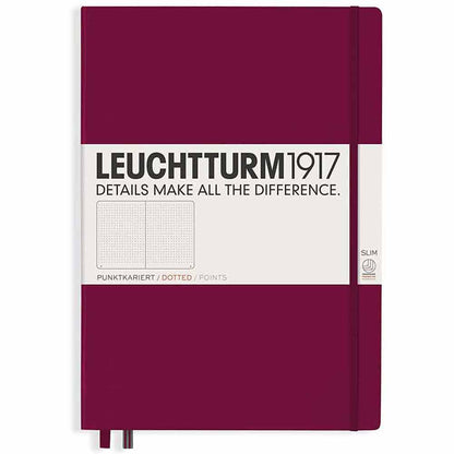 Leuchtturm 1917 Notebook Master Slim A4 Hardcover 123 Pages Dotted Port Red