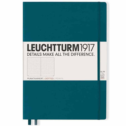 Leuchtturm 1917 Notebook Master Slim A4 Hardcover 123 Pages Dotted Pacific Green