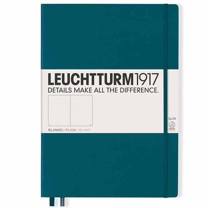 Leuchtturm 1917 Notebook Master Slim A4 Hardcover 123 Pages Plain Pacific Green