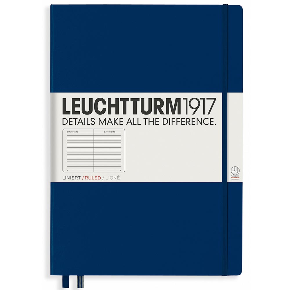 Leuchtturm 1917 Notebook Master Classic A4+ Hardcover 235 Pages Ruled Navy