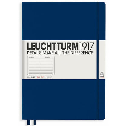 Leuchtturm 1917 Notebook Master Classic A4+ Hardcover 235 Pages Ruled Navy