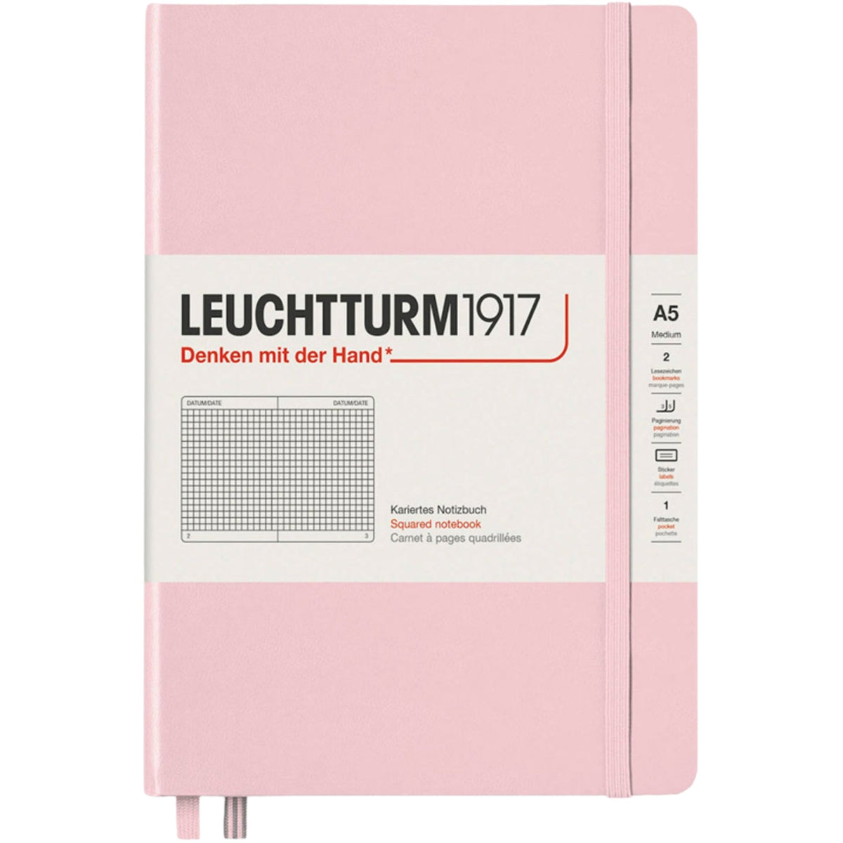 Leuchtturm 1917 Notebook Medium A5 Hardcover 251 Pages Squared Powder