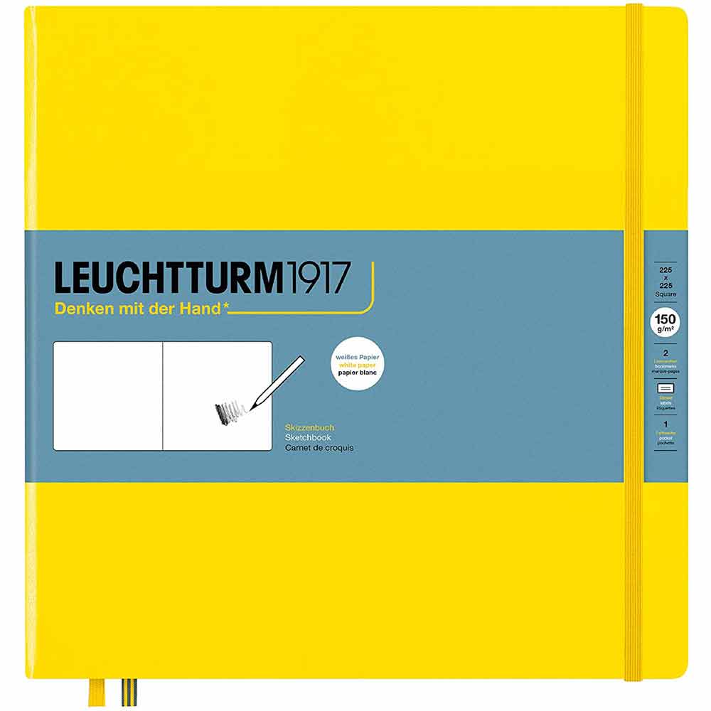 Leuchtturm 1917 Sketchbook 150gr Square 22.5cm Hardcover 112 Pages Lemon