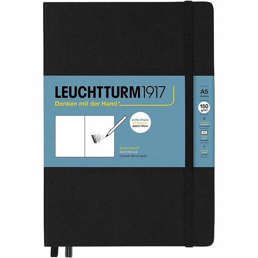 Leuchtturm 1917 Sketchbook 150gr Medium A5 Hardcover 112 Pages Black